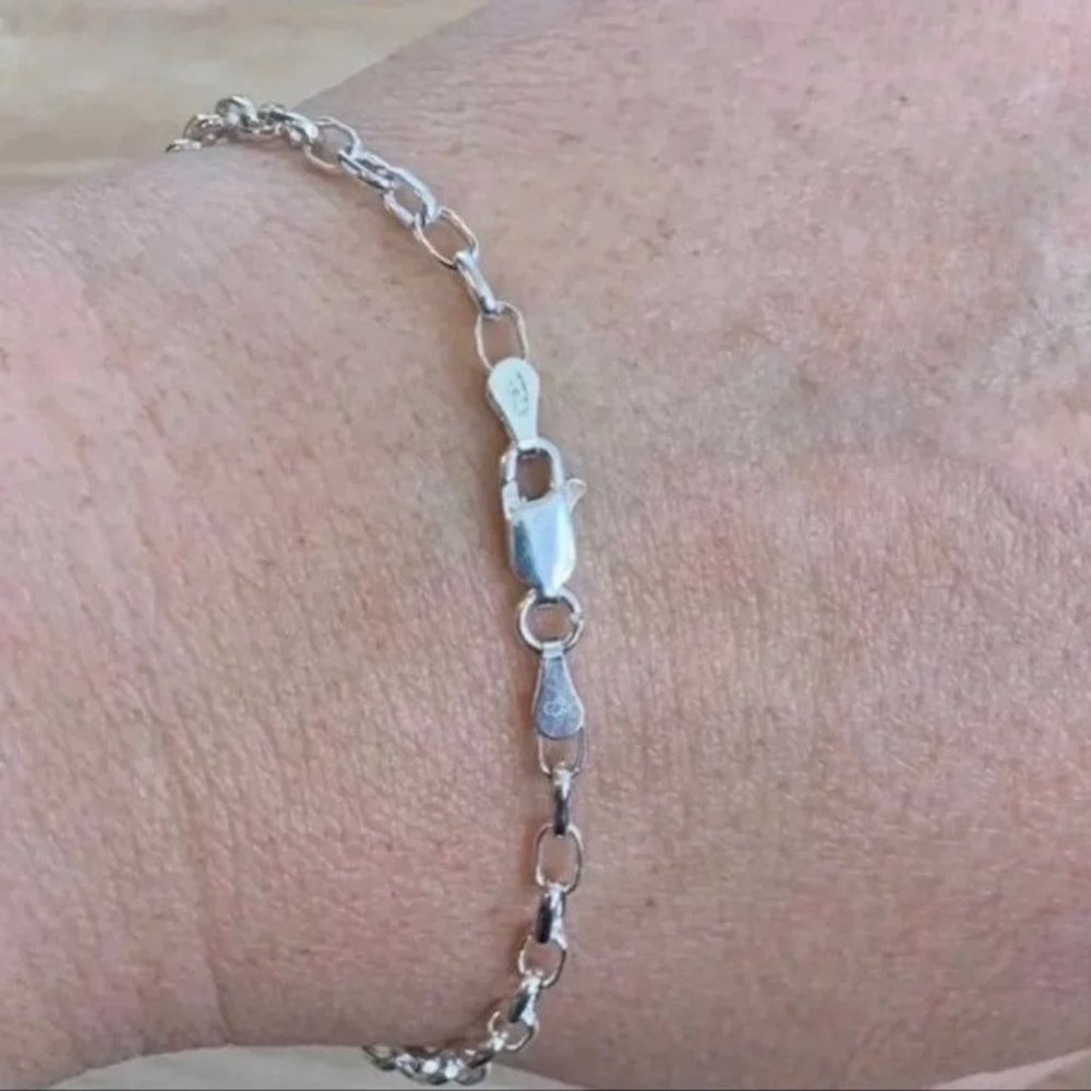 Sterling Silver Light Weight Charm Bracelet - Picture 3 of 5